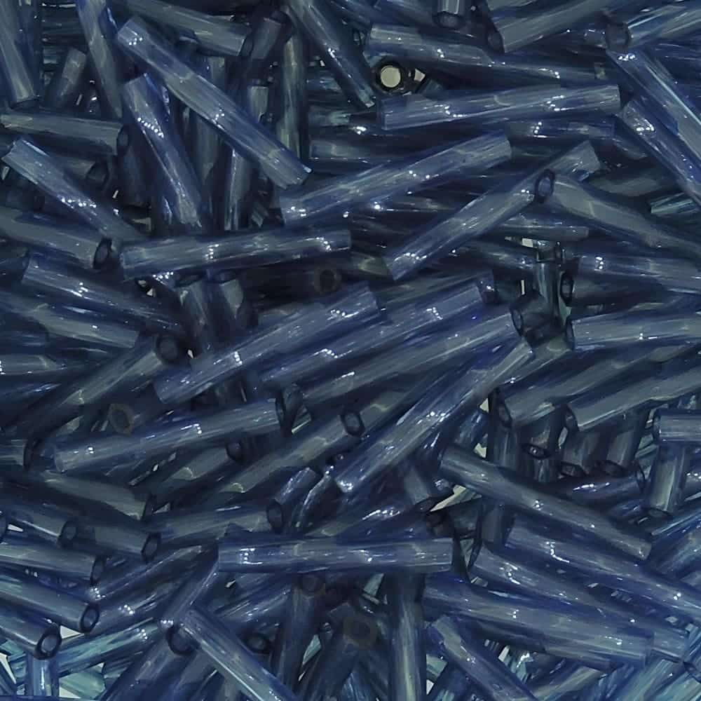 Miyuki Twisted Bugle Beads, 2x12mm, 13GM Transparent Montana Blue