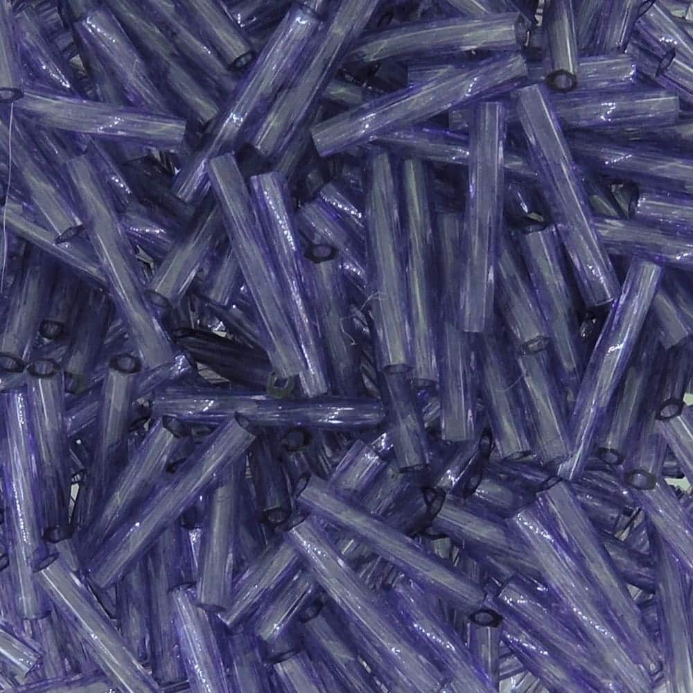 Miyuki Twisted Bugle Beads, 2x12mm, 13GM Transparent Amethyst Purple