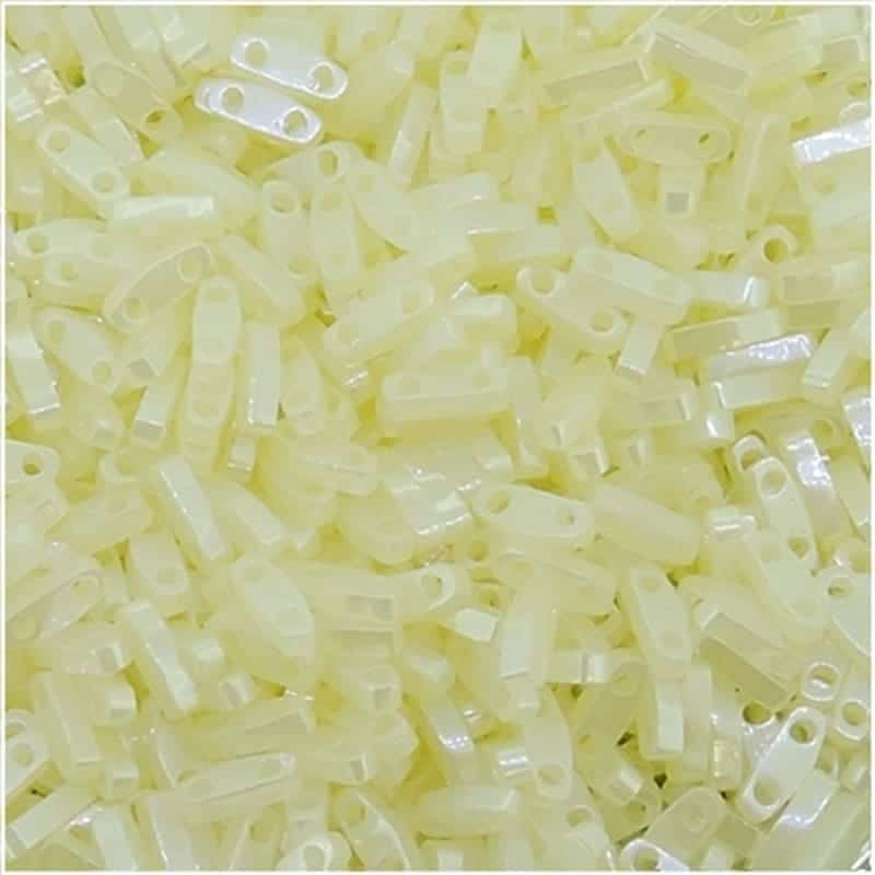 Miyuki Quarter Tila Beads 2-Hole 5×1.5mm Buttercream Ceylon 7.2GM