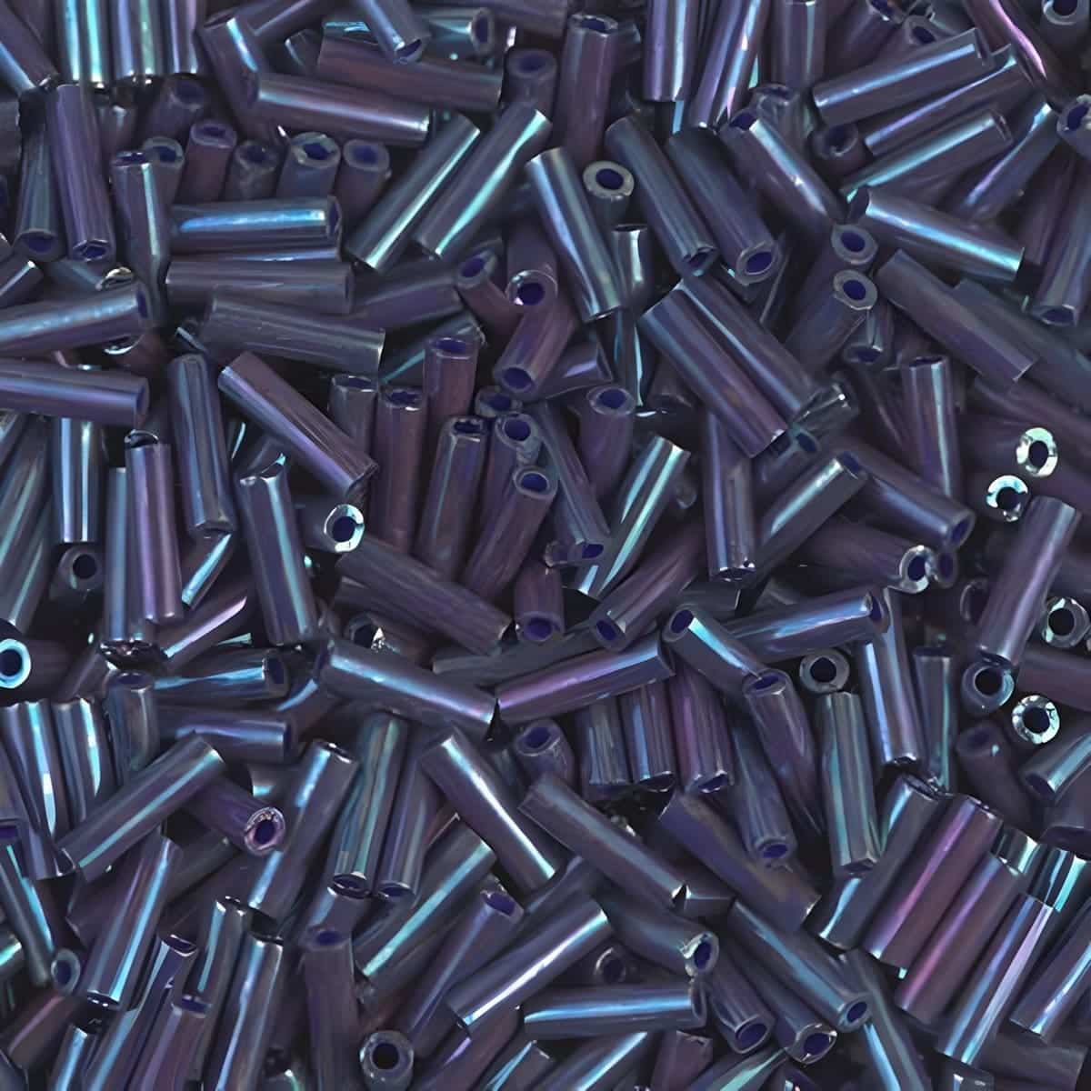 Miyuki Bugle Beads Size #2, 6mm, 17GM Opaque Eggplant Luster