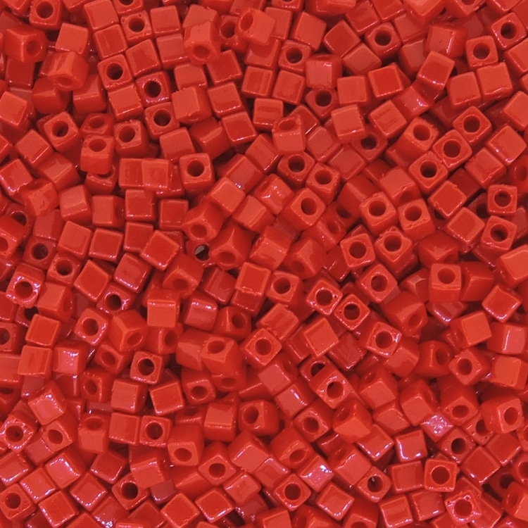 Miyuki Square Seed Beads 1.8mm Opaque Red 8.2GM