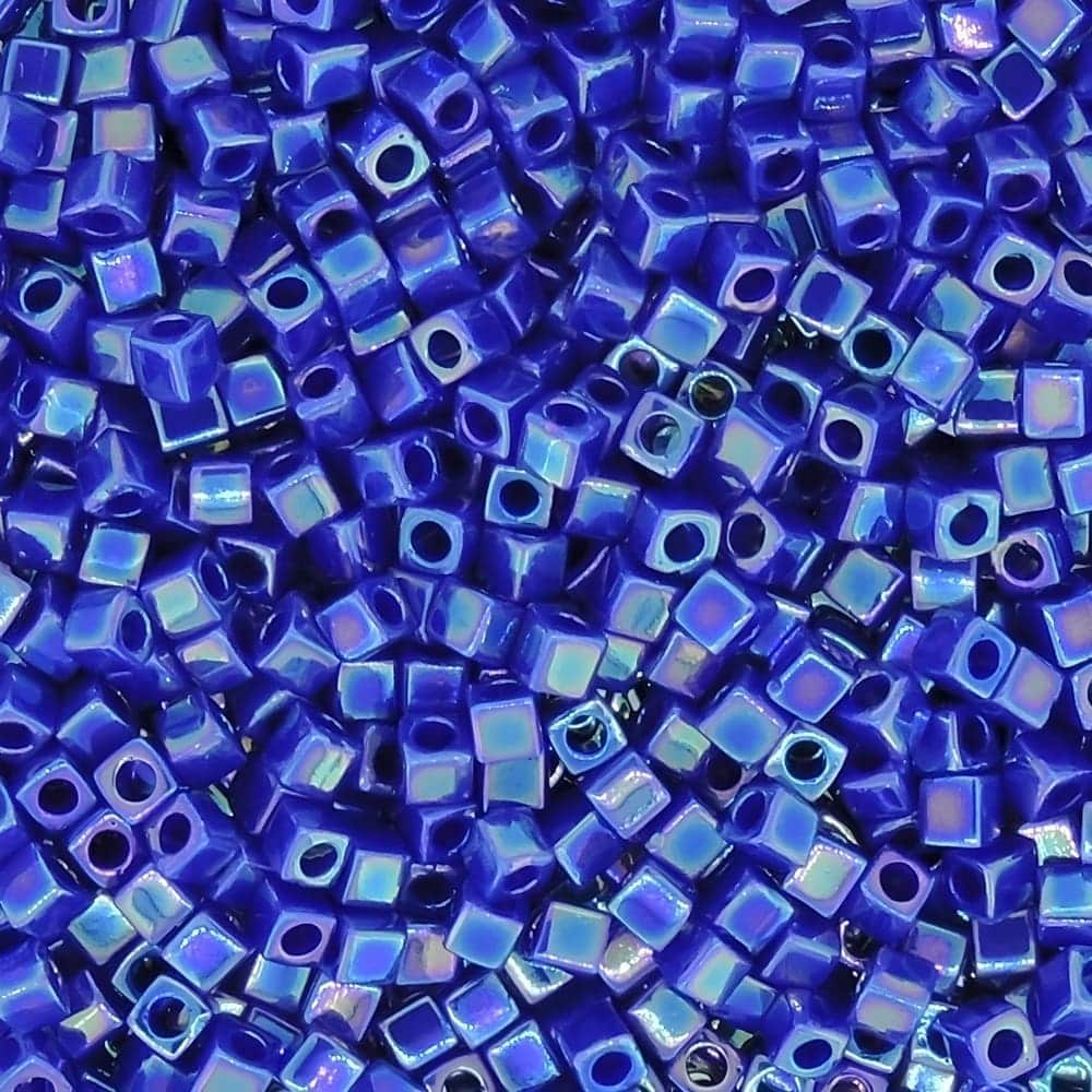 Miyuki Square Seed Beads 1.8mm Opaque Cobalt Blue AB 8.2GM