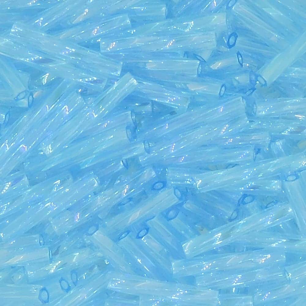 Miyuki Twisted Bugle Beads, 2x12mm, 13GM Aqua AB