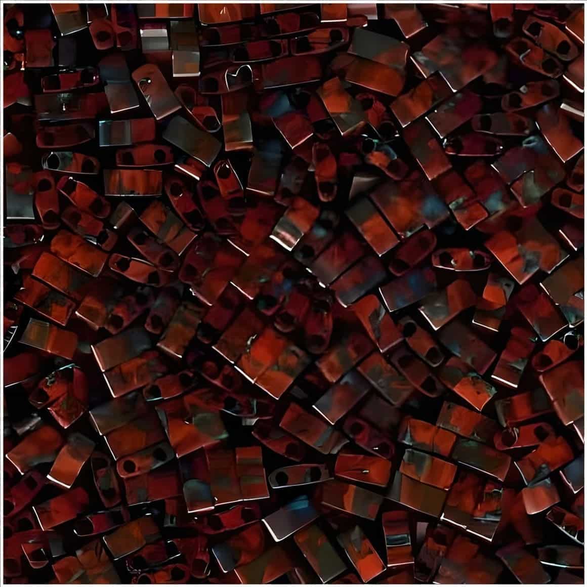 Miyuki Half Tila Beads 2.3 x 5mm 7.8GM Picasso Orange
