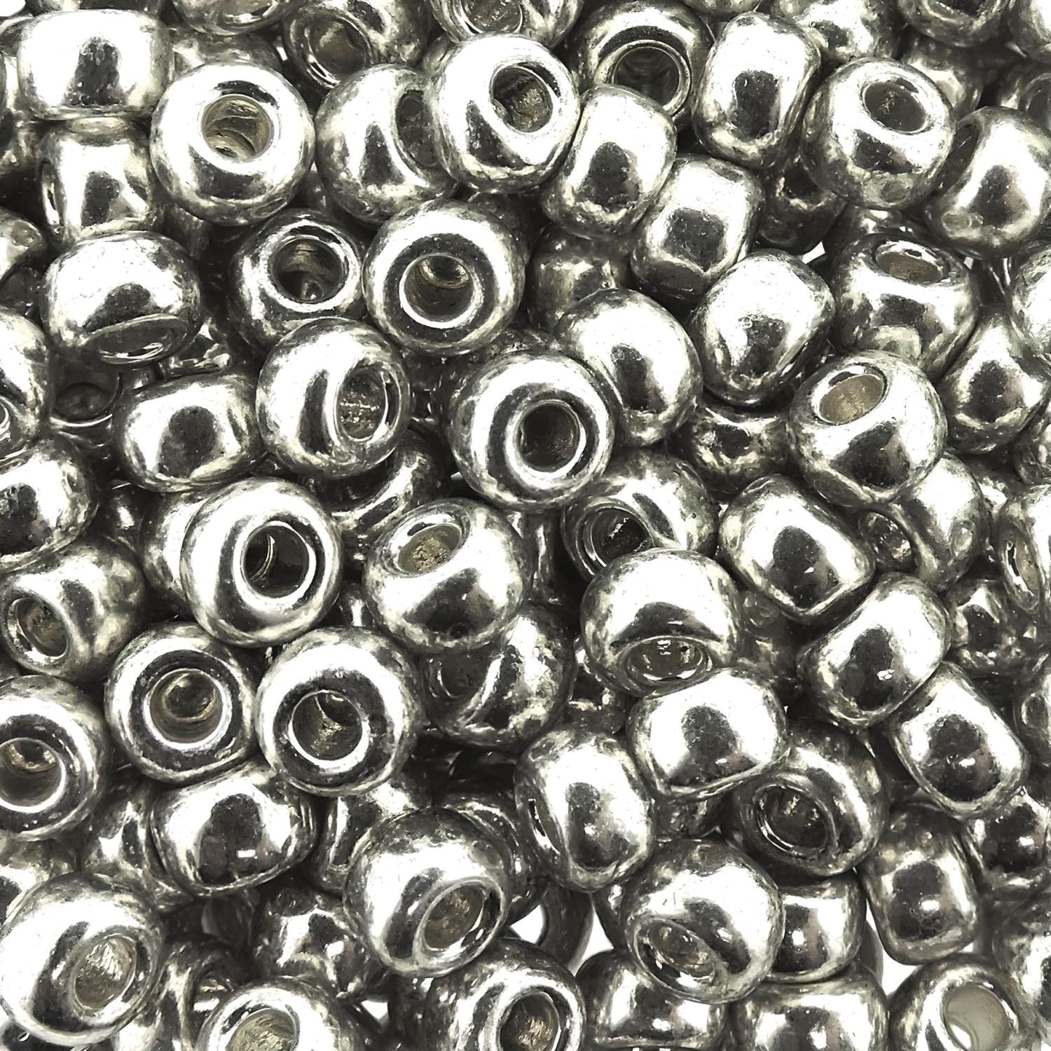 Miyuki Round Seed Beads 6/0 Galvanized Silver BULK 50GM 6-1051