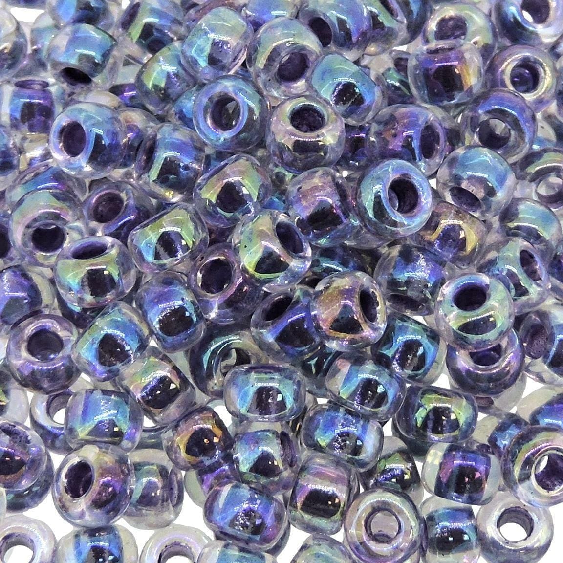 Miyuki Round Seed Beads 6/0 Amethyst Lined Crystal AB 20GM 6-274