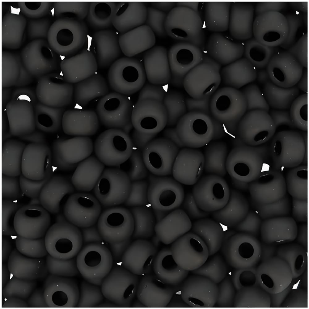 Miyuki Round Seed Beads 6/0 Matte Black BULK 50GM 6-401F