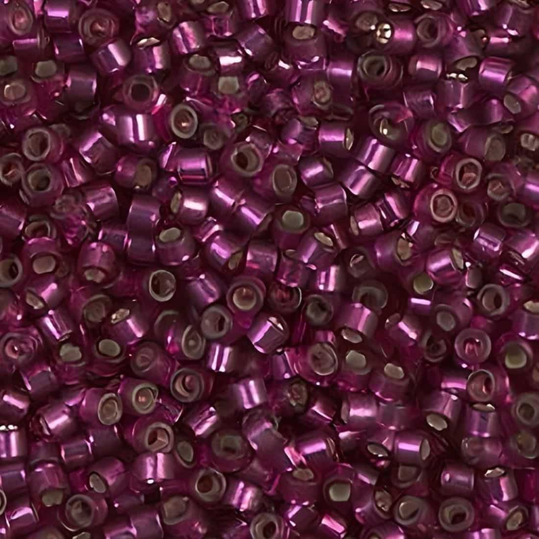 DB1342 Miyuki Delica Seed Beads 11/0 Silver Lined Dark Rose Pink 7GM