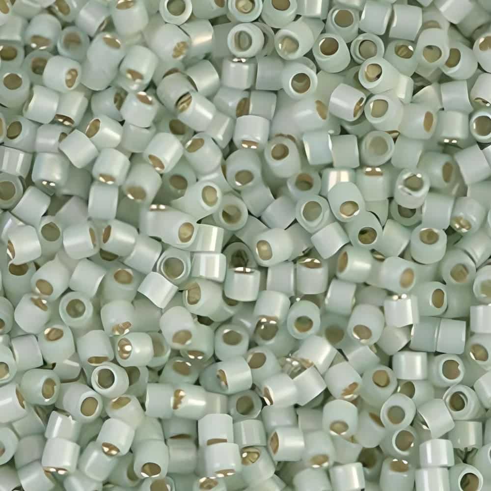DB1454 Miyuki Delica Seed Beads 11/0 Silver Lined Light Moss Green Opal 7GM