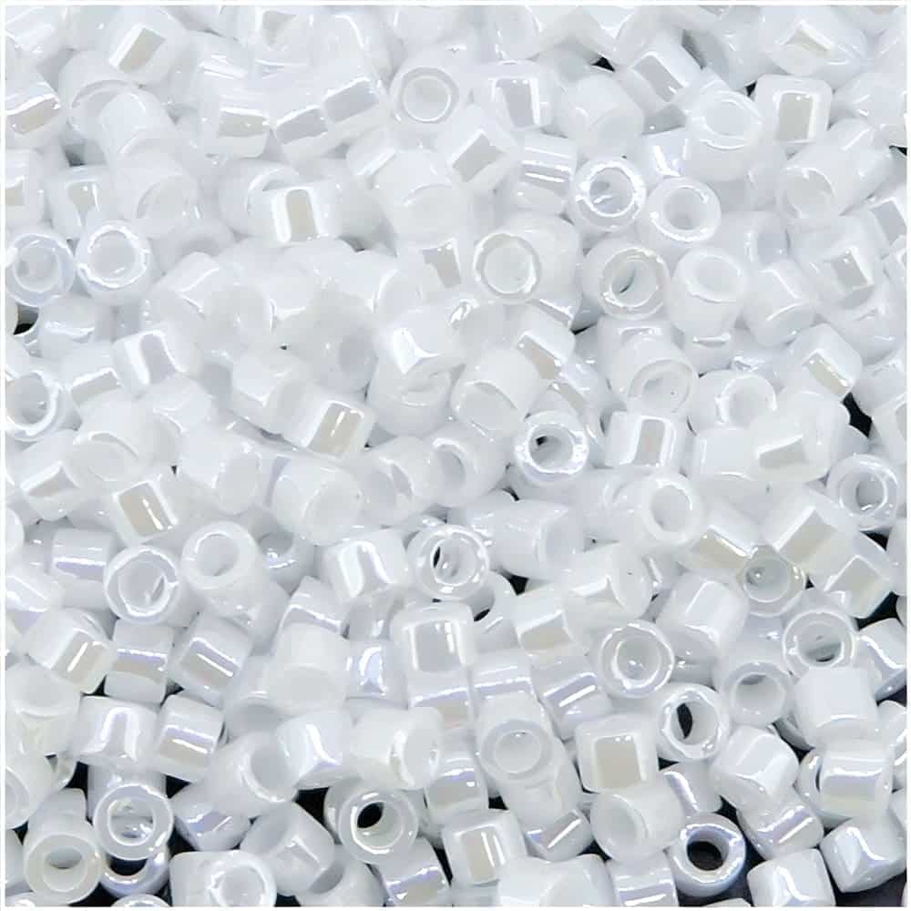 DB0201 Miyuki Delica Seed Beads 11/0 White Pearl Ceylon BULK 50GM