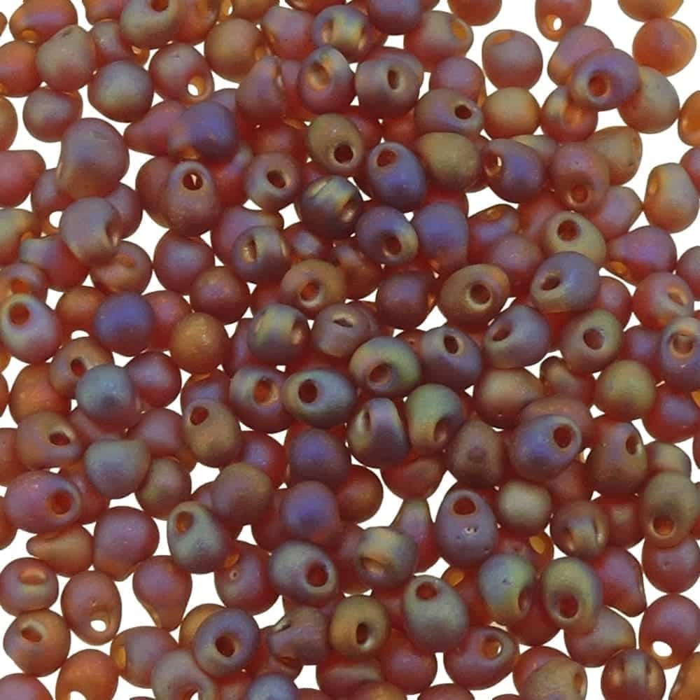 Miyuki Drop Beads 2.8mm 9GM Matte Transparent Light Brown AB