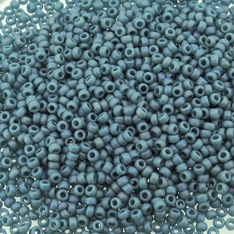 Miyuki Round Seed Beads 15/0 Frost Opaque Glazed Rainbow Peacock 8.2GM 15-4702