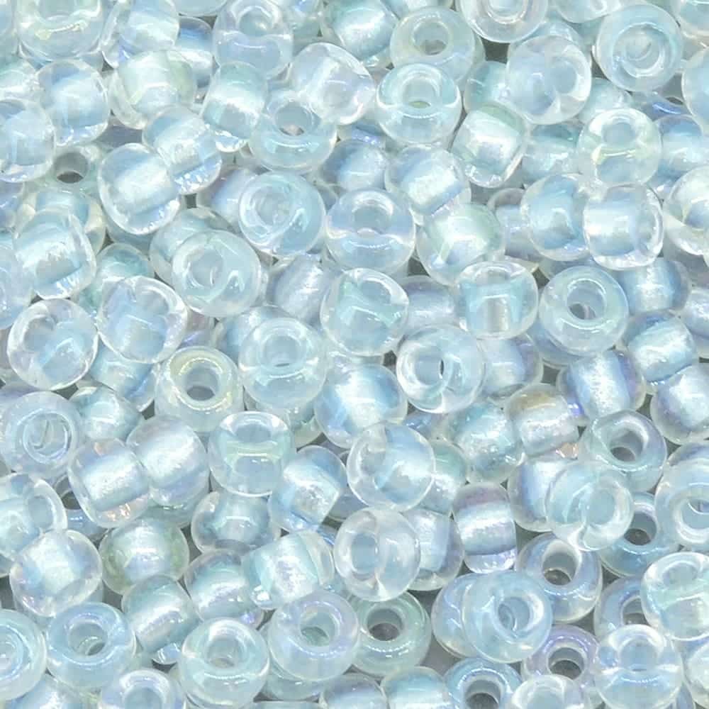 Miyuki Round Seed Beads 6/0 Pearlized Crystal AB Lined Extra Light Sapphire 20GM 6-3644