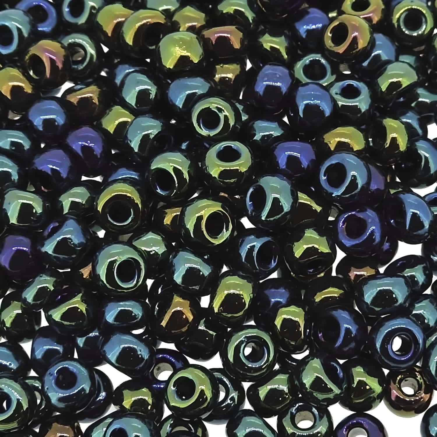 Miyuki Round Seed Beads 6/0 Metallic Olive Iris 20GM 6-453