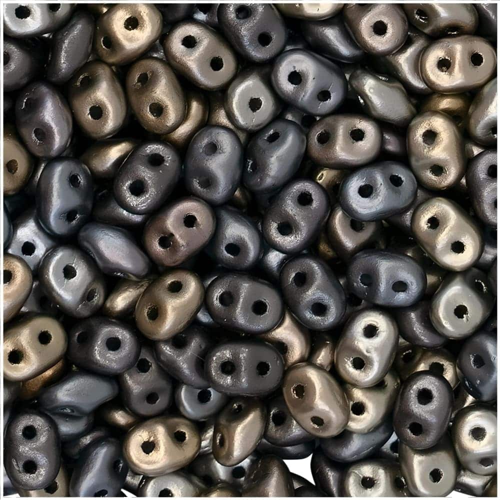 SuperDuo Beads Two-hole 5×2.5mm Crystal Gray Rainbow 22GM