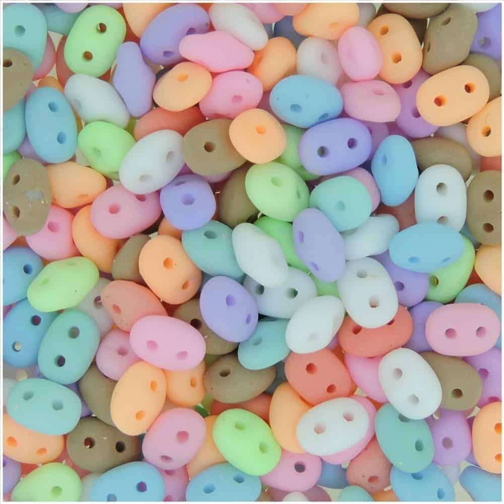 SuperDuo Beads Two-hole 5×2.5mm Bondeli Mix 24GM