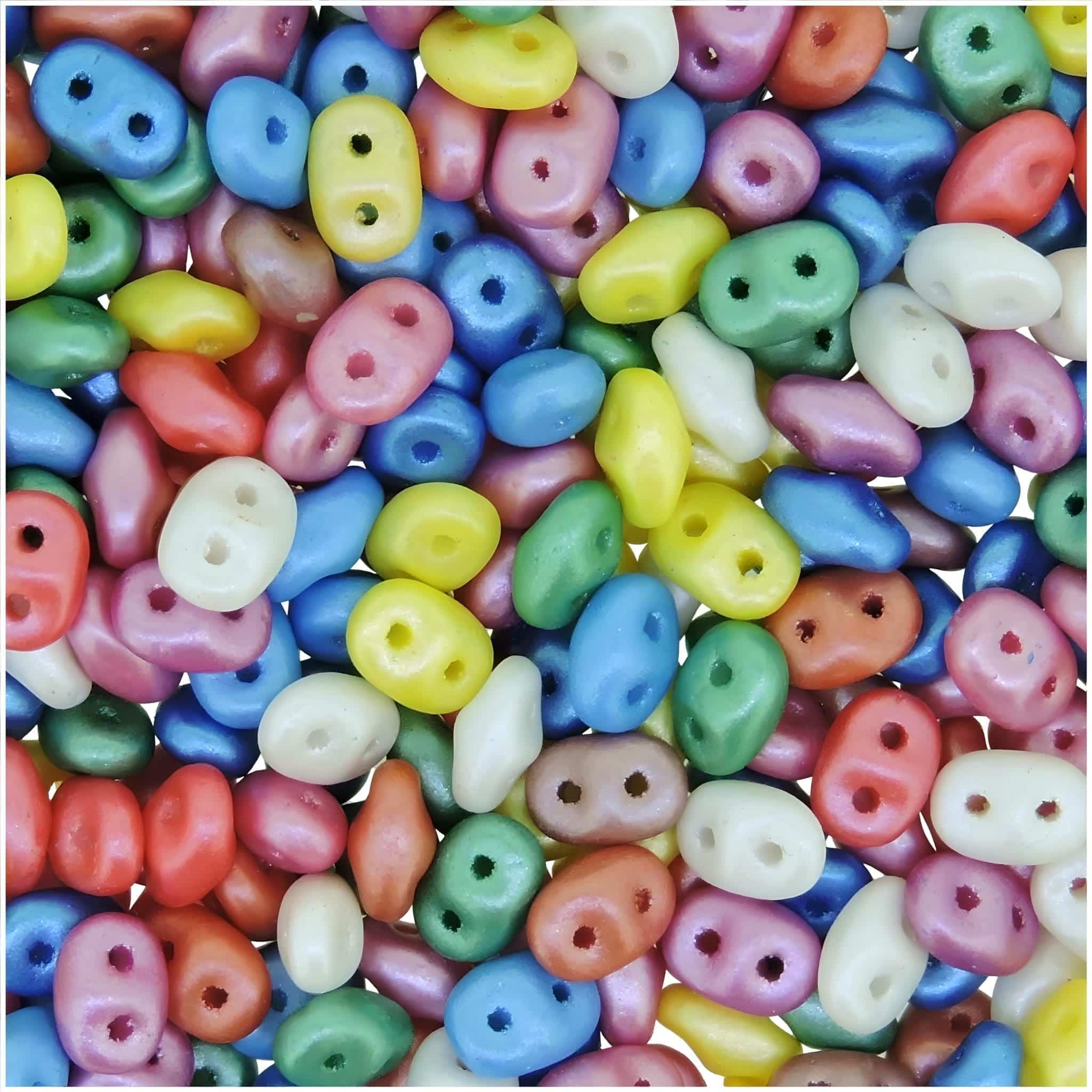 SuperDuo Beads Two-hole 5×2.5mm Pearl Shine Mix 24GM