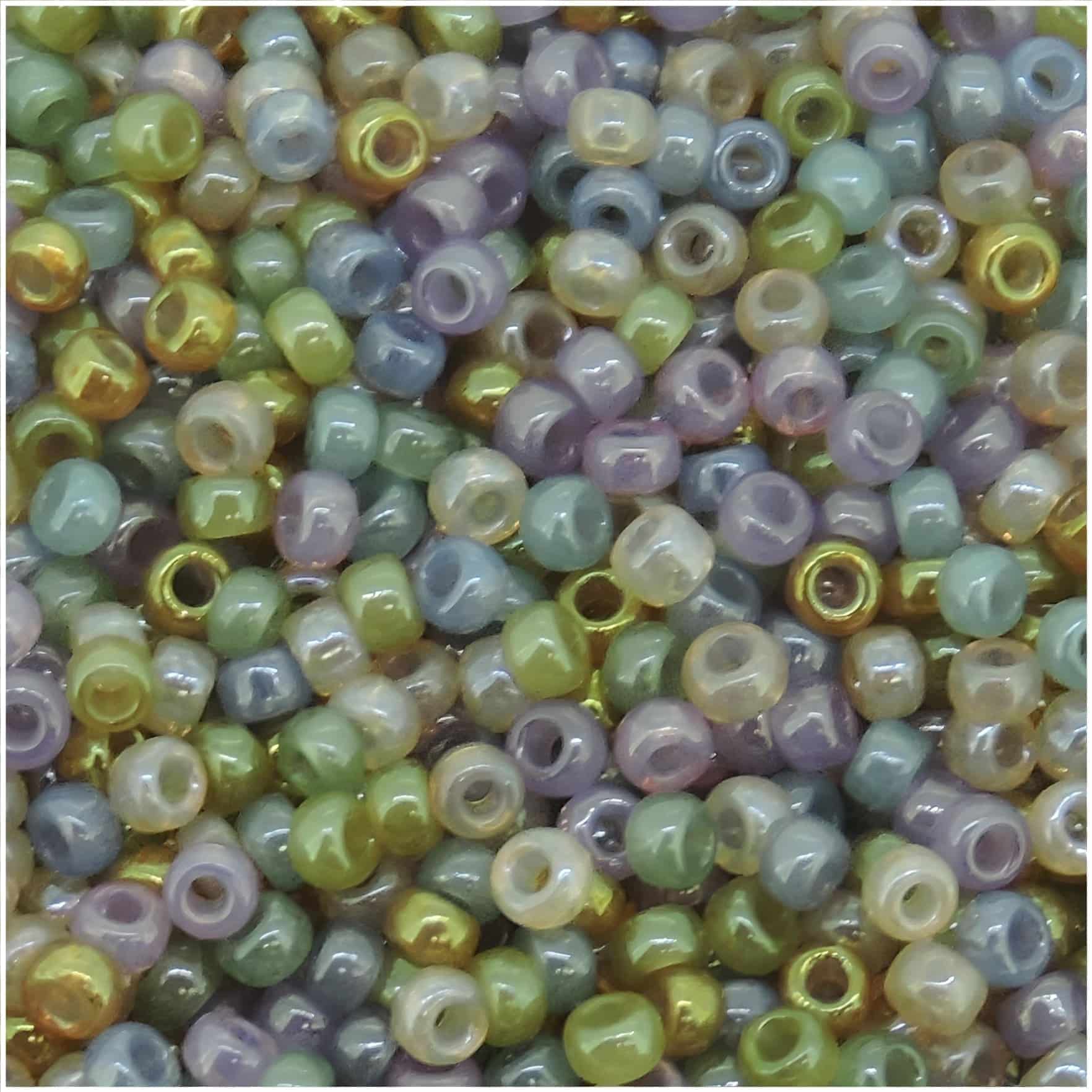 Miyuki Seed Beads Round Size 11/0 Translucent Alabaster Mix 23GM