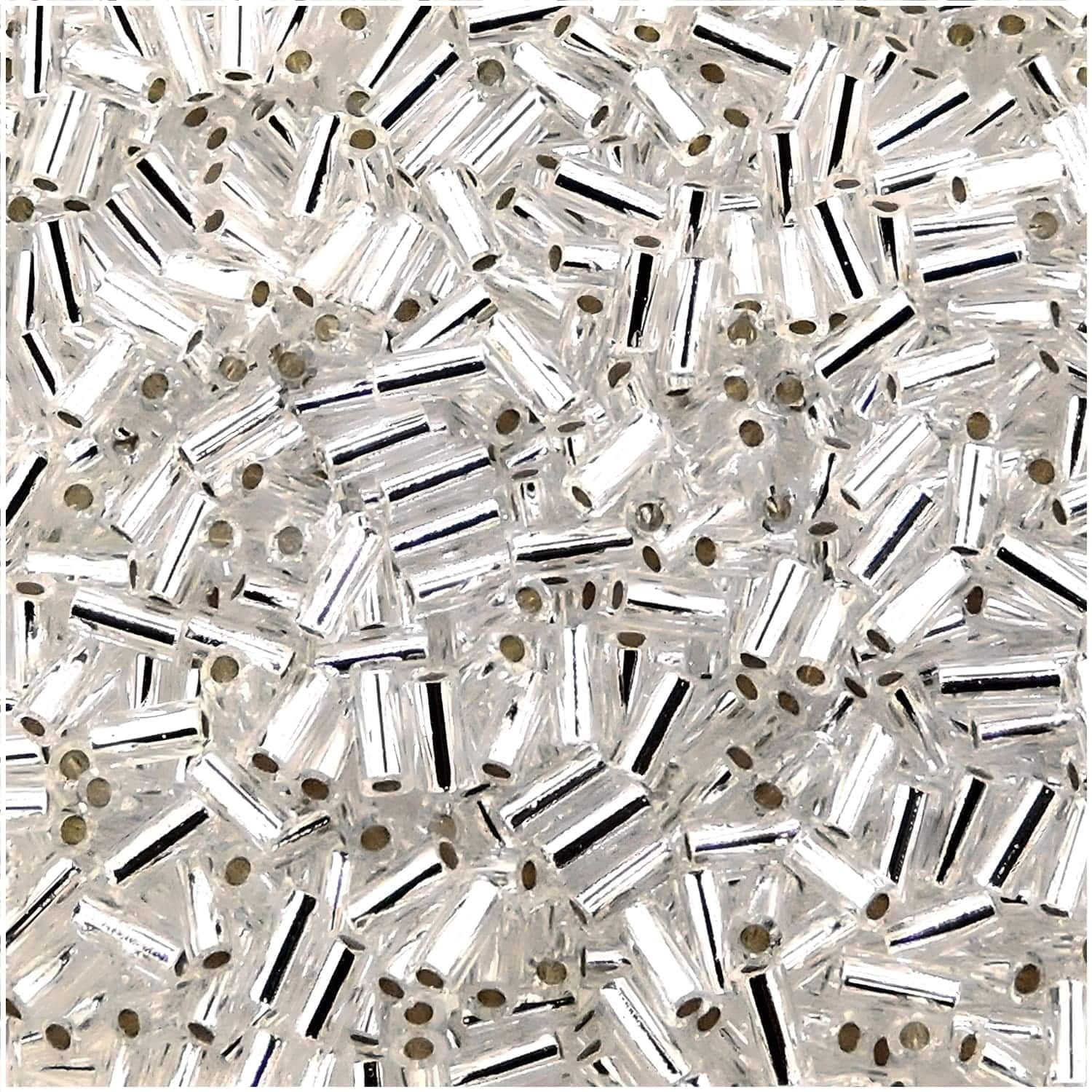 Miyuki Bugle Beads 3mm Size #1 BULK 50GM Silver Lined Crystal
