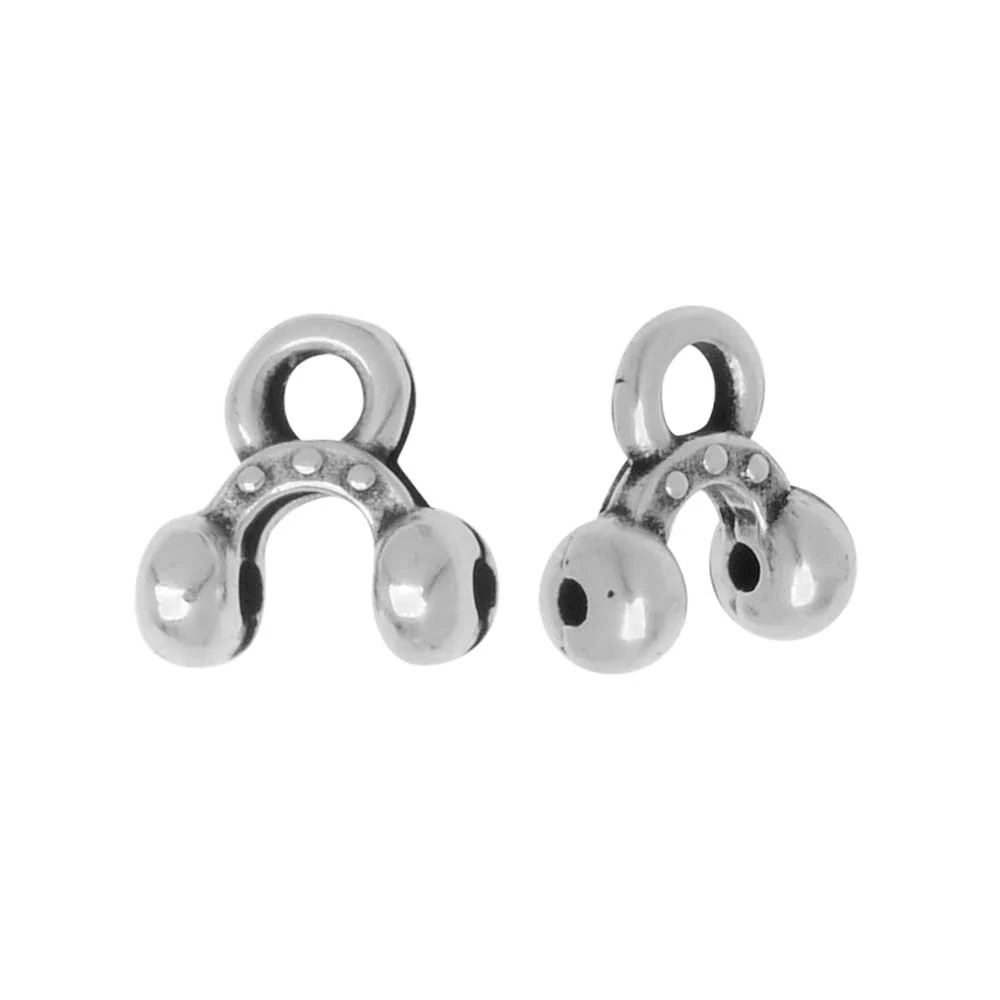 Cymbal Bead Ending 10pcs Alona II for 8/0 Beads Antique Silver