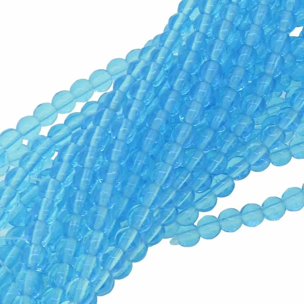 Round Beads 4mm Czech Glass Druk – Aquamarine 100pcs