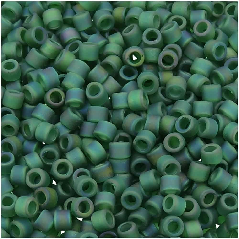 DB0859 Miyuki Delica Seed Beads 11/0 Matte Dark Emerald Green AB 7GM