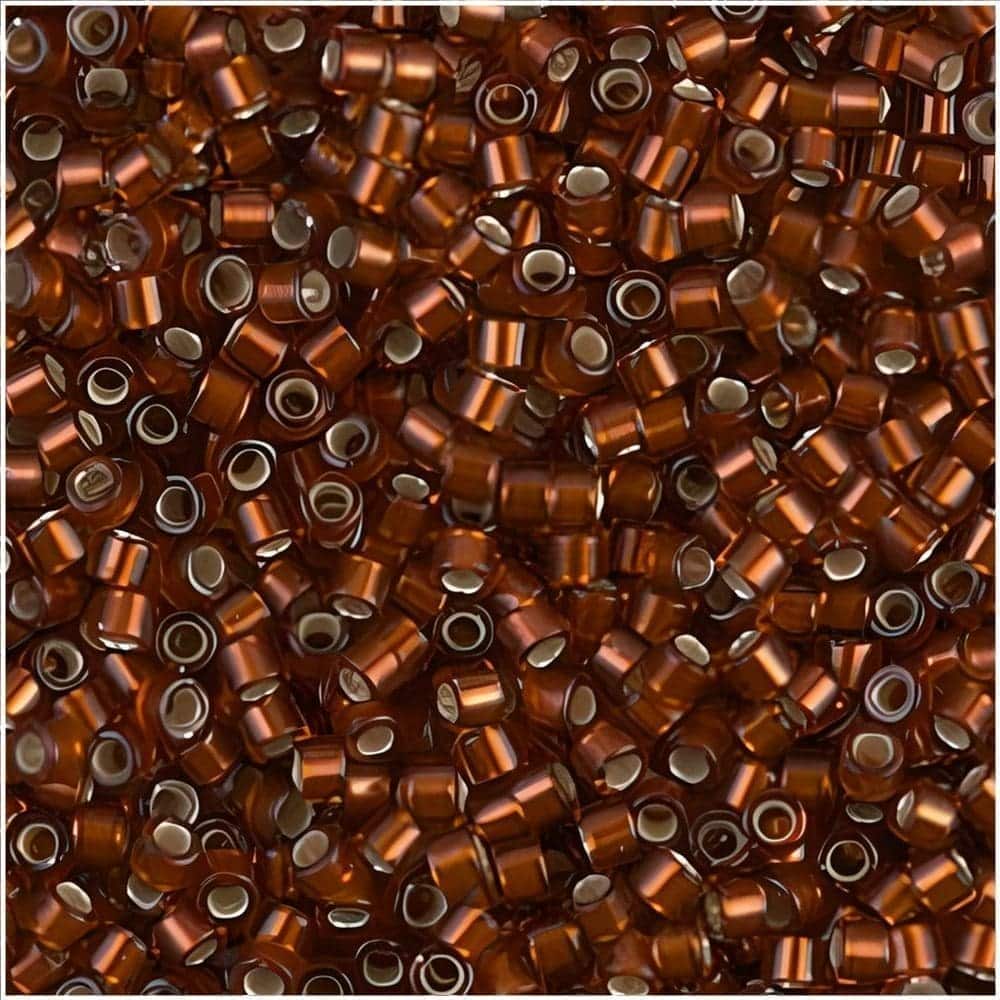DB1683 Miyuki Delica Seed Beads Size 11/0 Silver Lined Glazed Dark Topaz 7GM