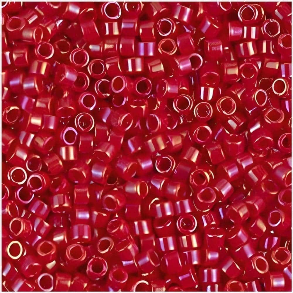DB0214 Miyuki Delica Seed Beads 11/0 Opaque Dark Red AB Luster 7GM