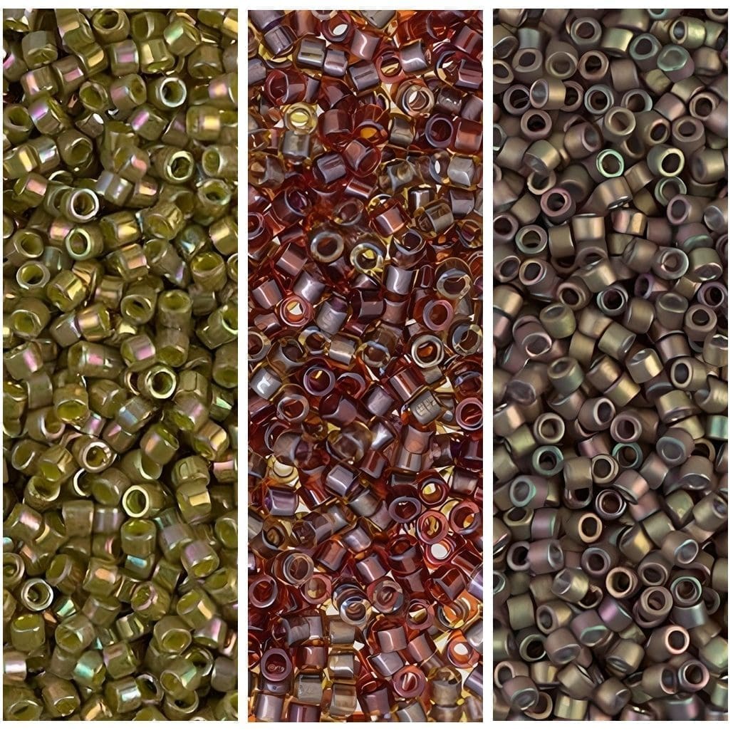 Set of 3 Colors, 21GM Miyuki Delica Seed Beads 11/0 DB0133 DB0380 DB0990