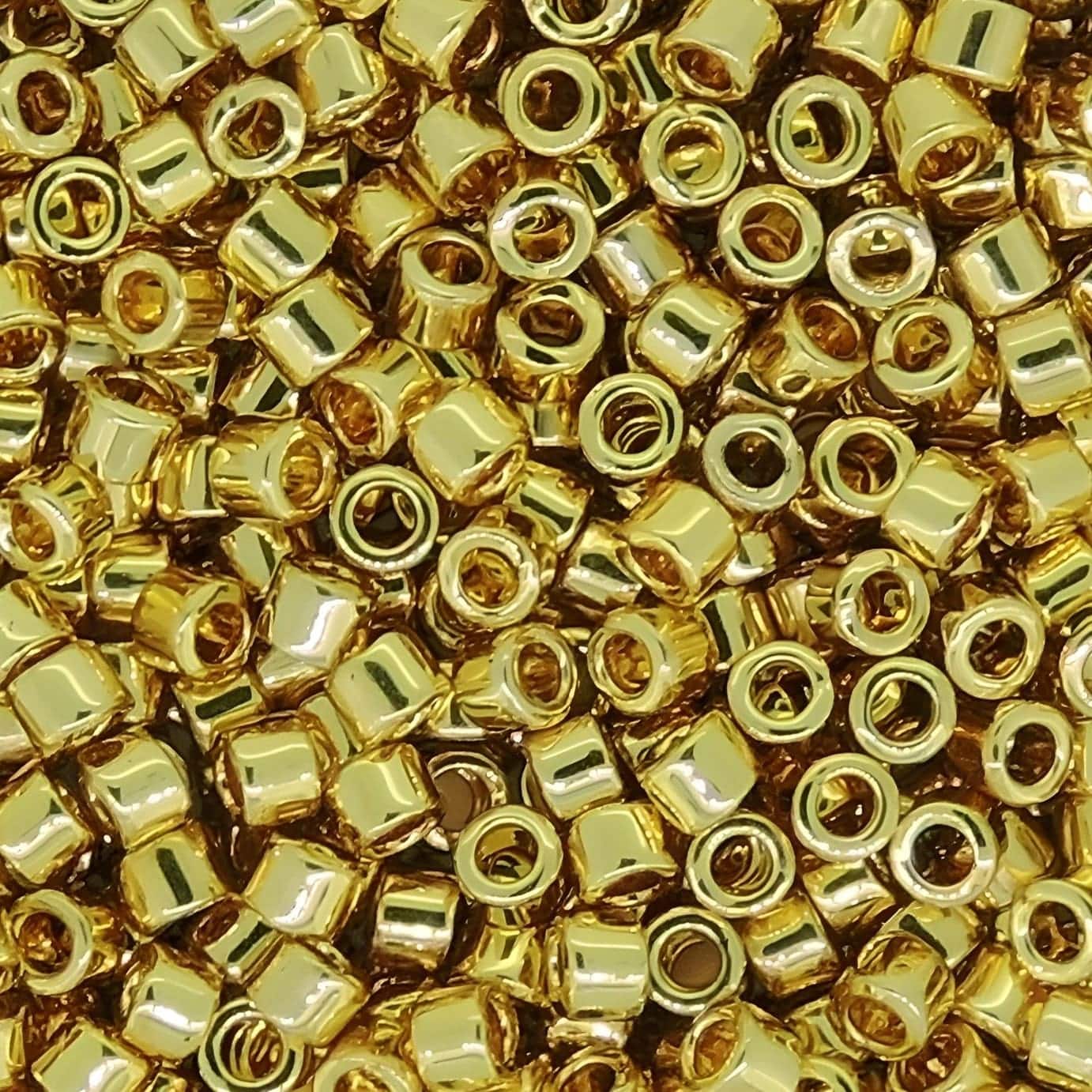 DB0034 Miyuki Delica Beads Size 11/0 24K Light Gold Plated 5GM