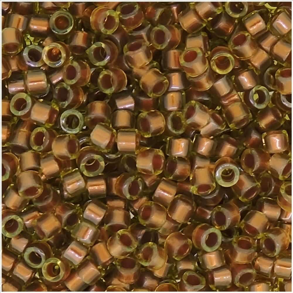 DB1703 Miyuki Delica Beads Size 11/0 Copper Pearl Lined Peridot 7GM