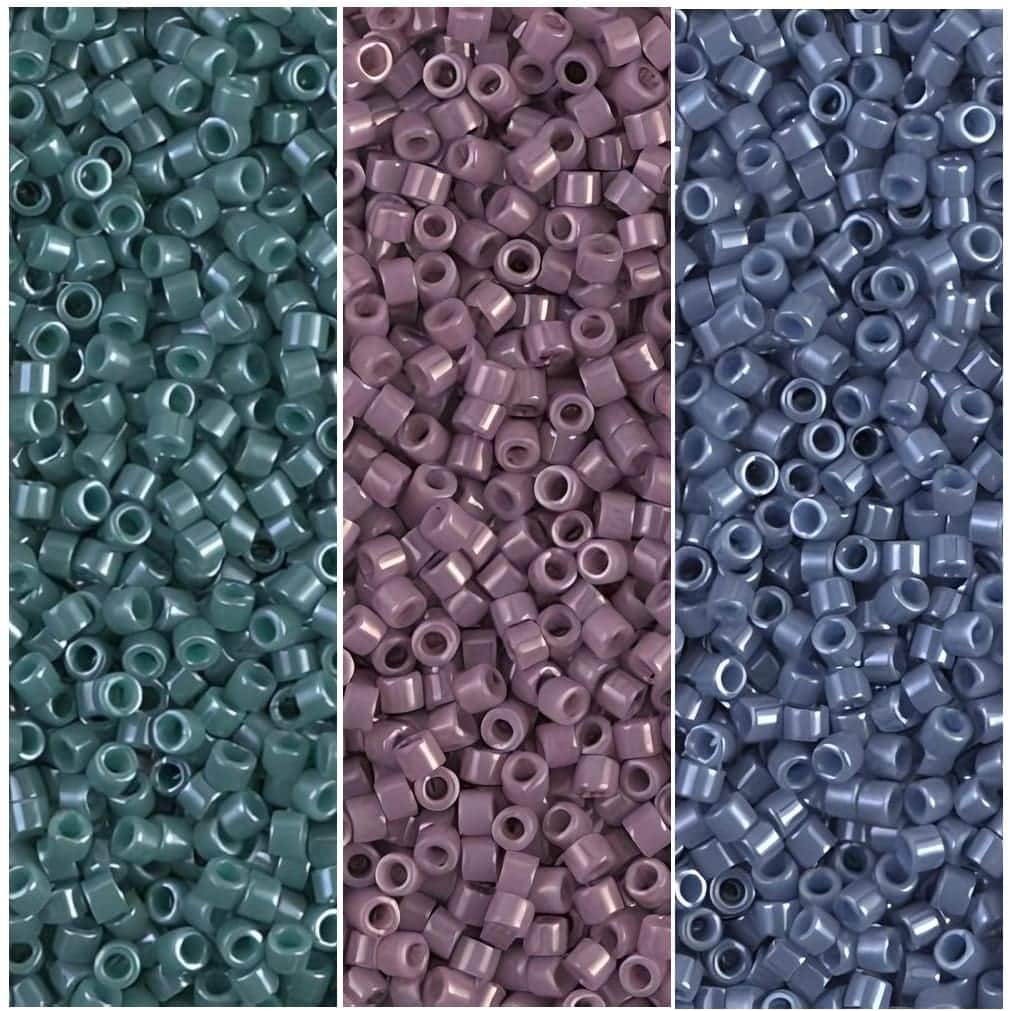 Set of 3 Colors, 21GM Miyuki Delica Seed Beads 11/0 Glazed DB0264 DB0265 DB0267
