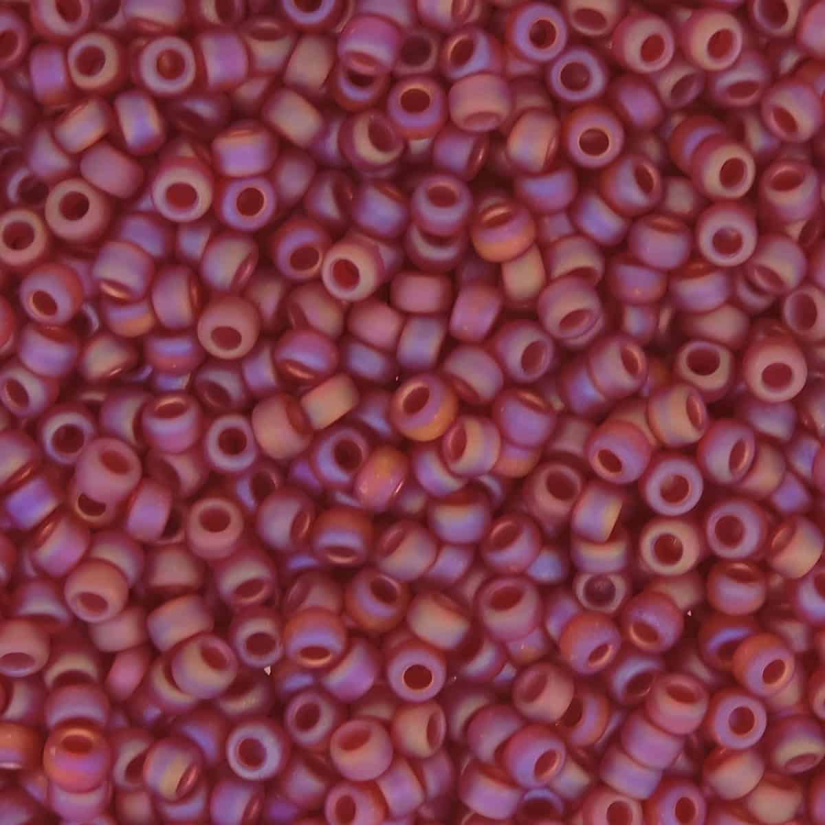 Miyuki Round Seed Beads Size 11/0 Matte Red AB 23.5GM