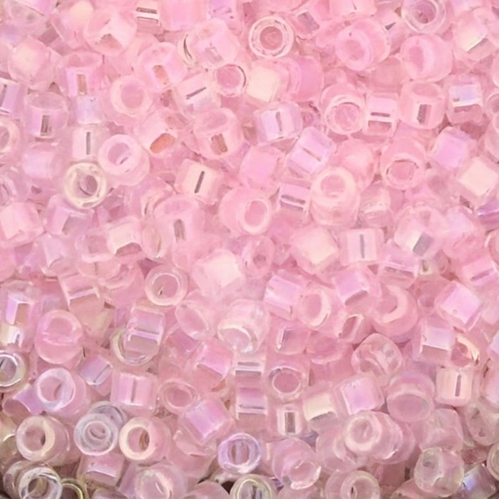 DB0071 Miyuki Delica Beads Size 11/0 Soft Pink Lined Crystal AB 7.2GM