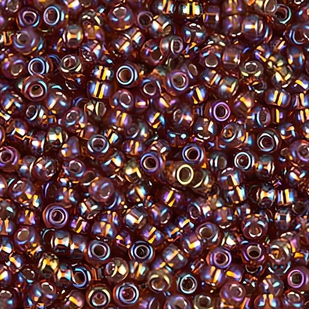 Miyuki Round Seed Beads Size 11/0 Silver Lined Dark Topaz AB 23GM