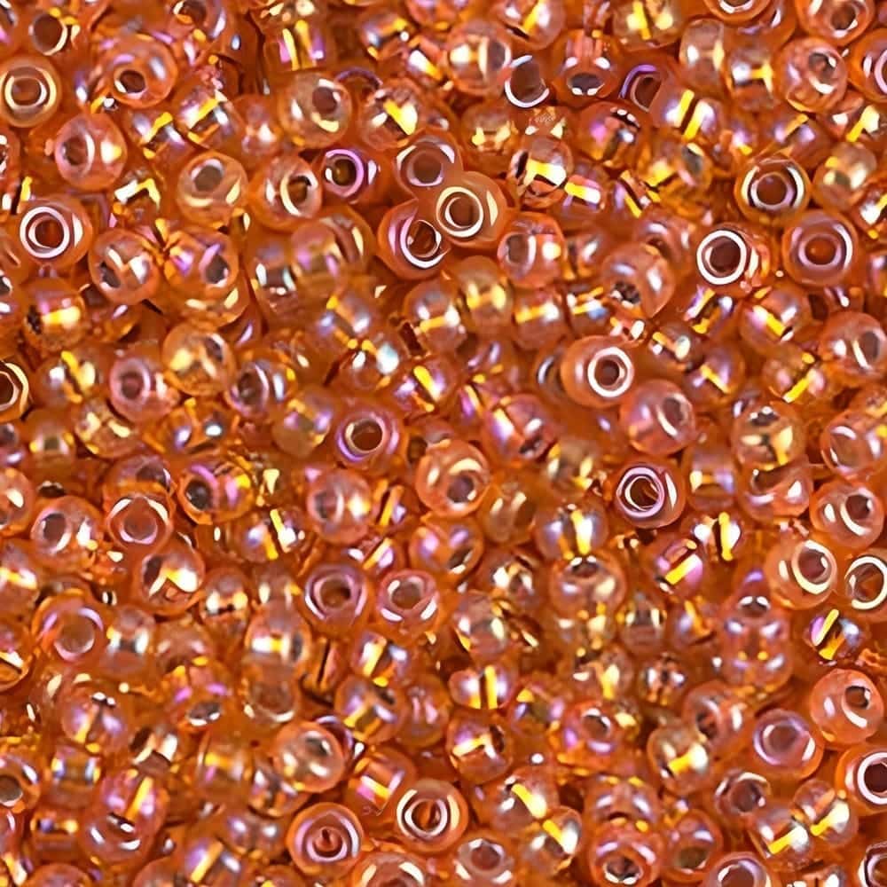 Miyuki Round Seed Beads Size 11/0 Silver Lined Orange AB 24GM