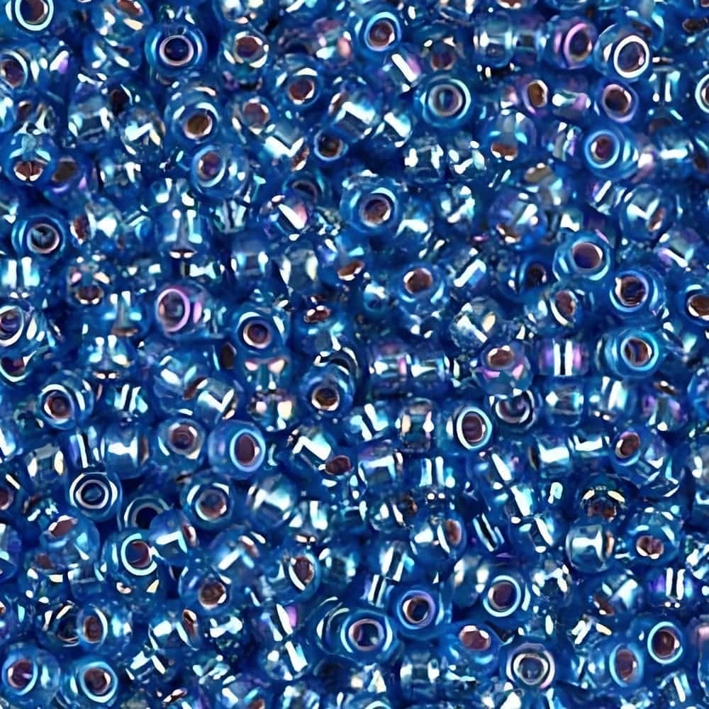Miyuki Round Seed Beads Size 11/0 Silver Lined Sapphire Blue AB 24GM