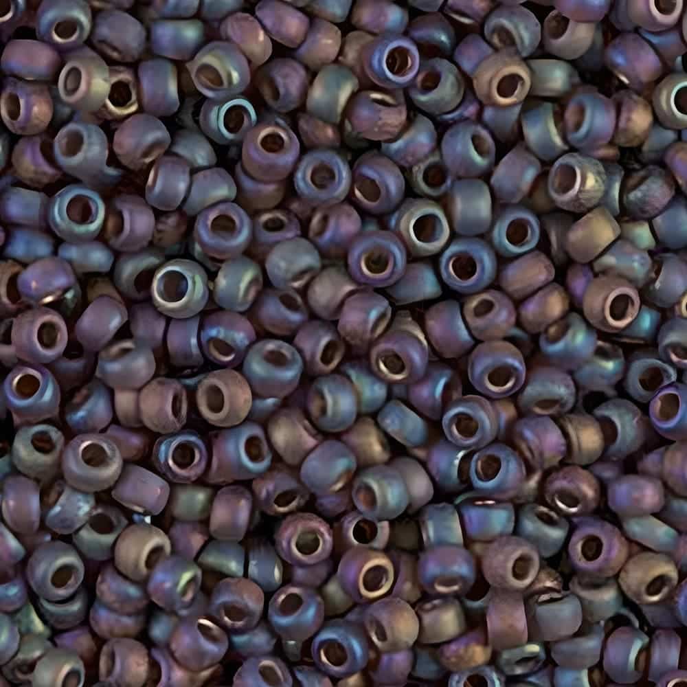 Miyuki Round Seed Beads Size 11/0 Matte Brown AB 24GM