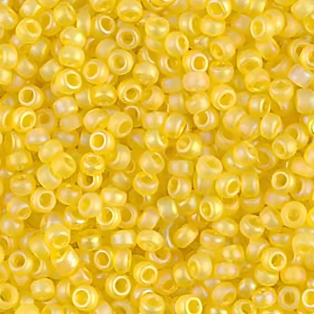 Miyuki Round Seed Beads Size 11/0 Matte Yellow AB 23.5GM