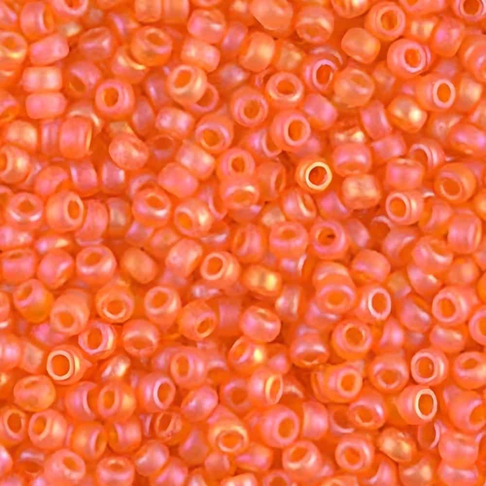 Miyuki Round Seed Beads Size 11/0 Matte Orange AB 23GM