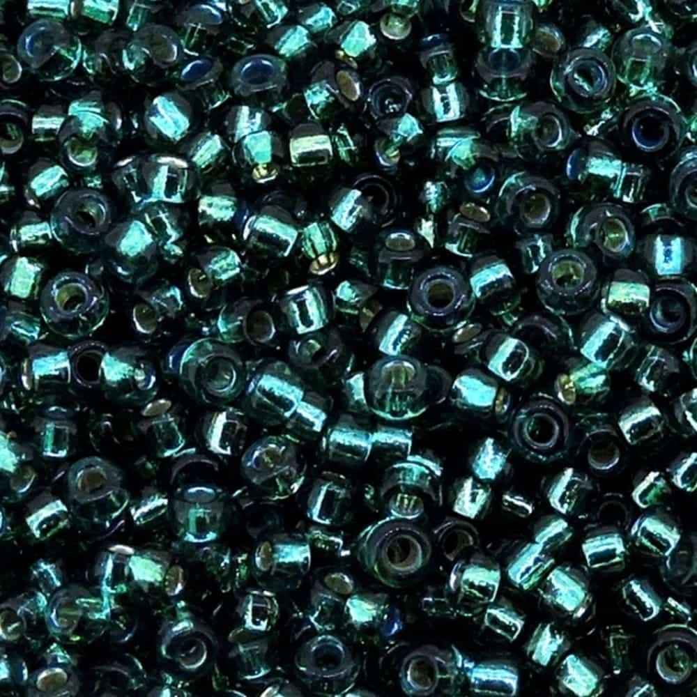 Miyuki Round Seed Beads Size 11/0 Silver Lined Teal Green 24GM