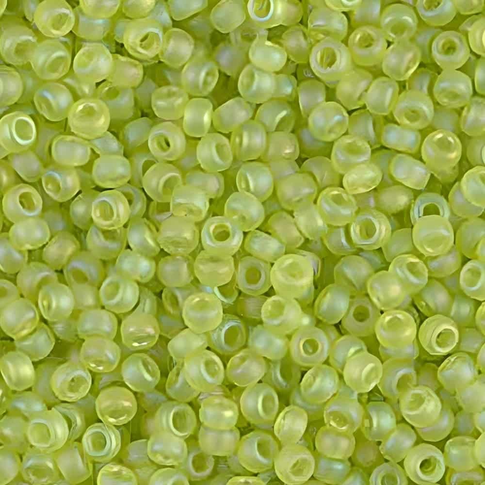 Miyuki Round Seed Beads Size 11/0 Matte Chartreuse Green AB 23.5GM