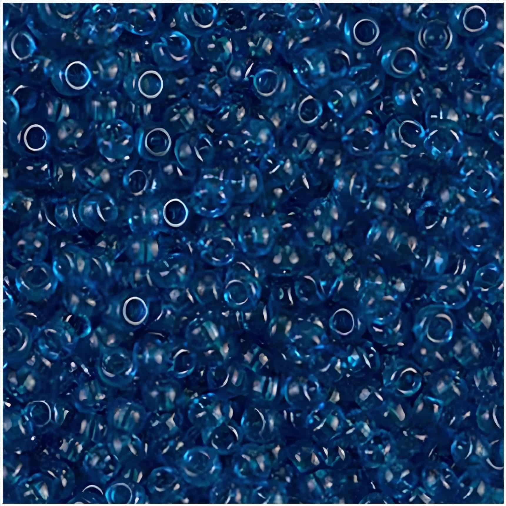 Miyuki Round Seed Beads Size 11/0 Transparent Capri Blue 24GM