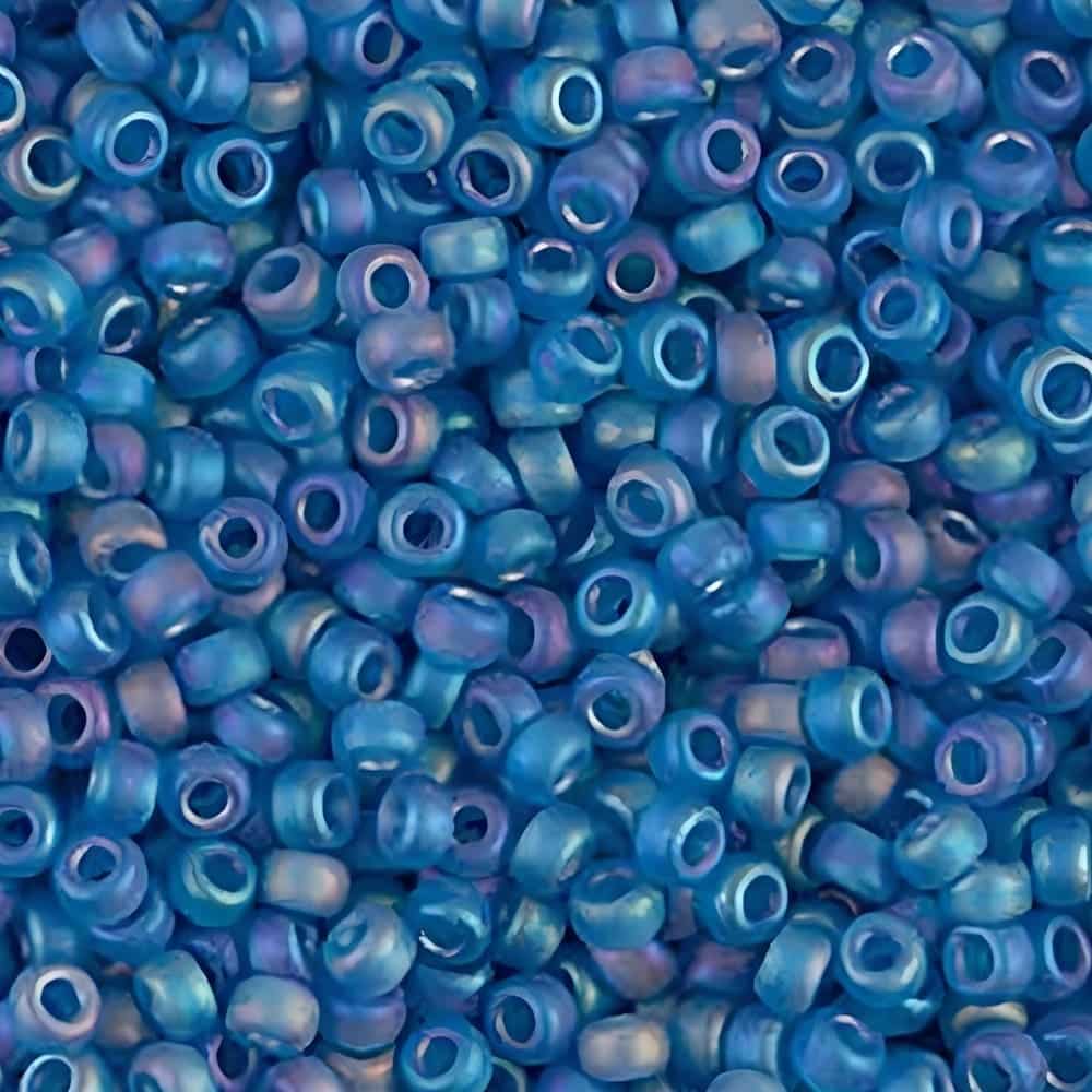 Miyuki Round Seed Beads Size 11/0 Matte Capri Blue AB 23.5GM