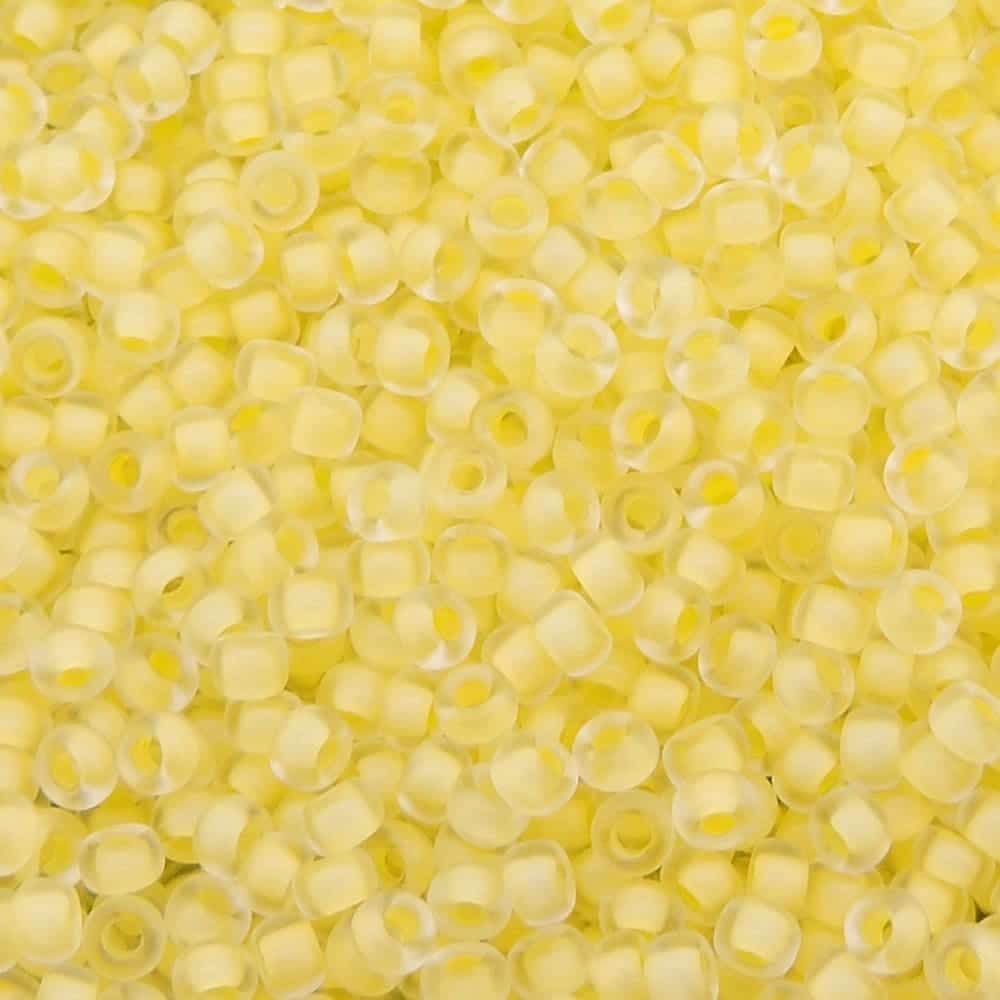 Miyuki Round Seed Beads Size 11/0 Semi-Matte Yellow Lined Crystal 24GM
