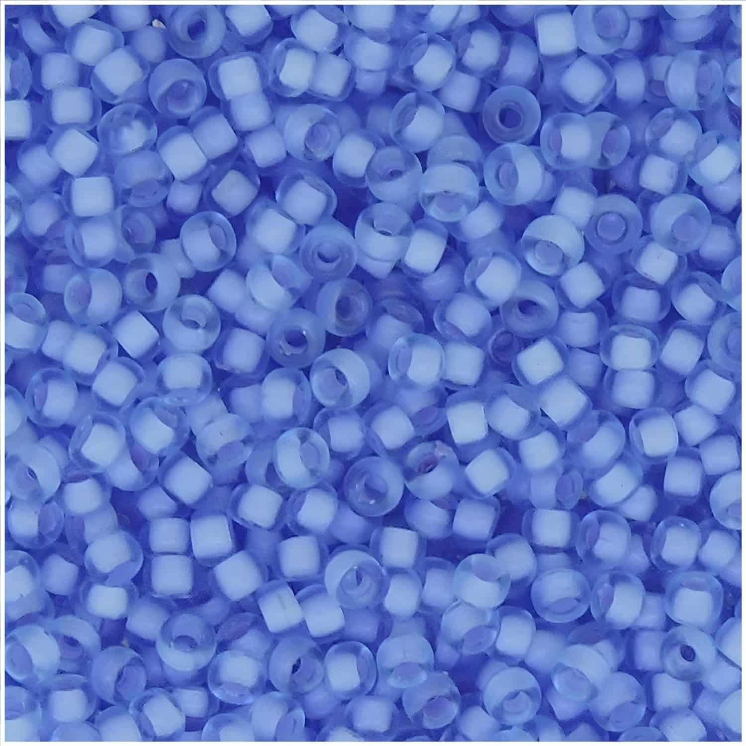 Miyuki Round Seed Beads Size 11/0 Semi-Matte Violet Lined Cornflower 24GM