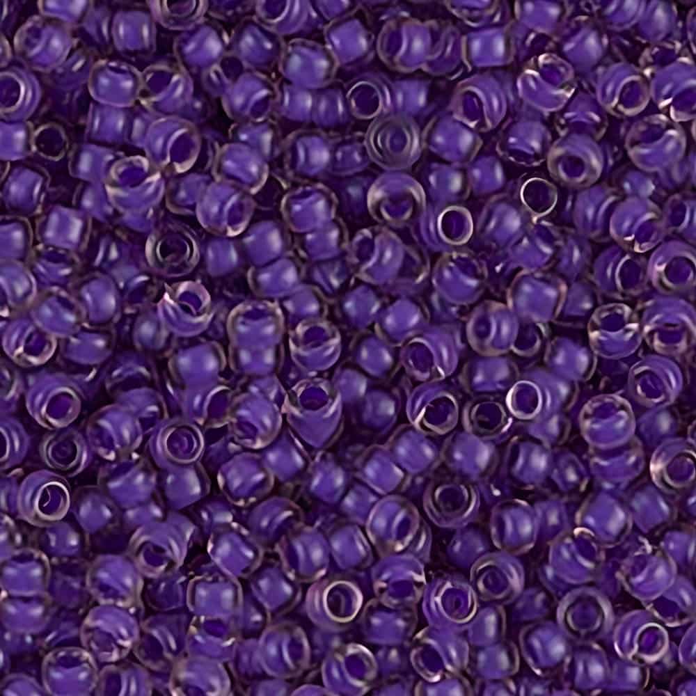 Miyuki Round Seed Beads Size 11/0 Semi-Matte Violet Lined Amy 24GM