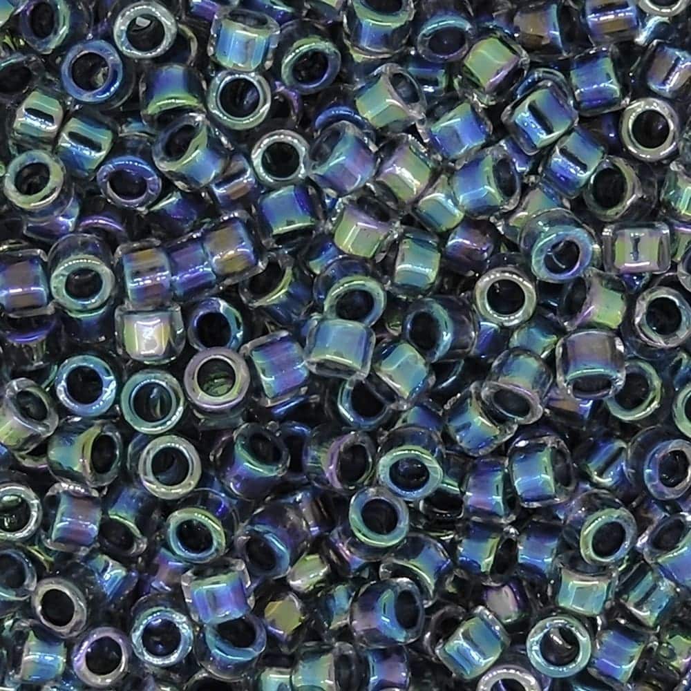DB0086 Miyuki Delica Seed Beads 11/0 Noir Blue Lined Crystal AB 7.2GM