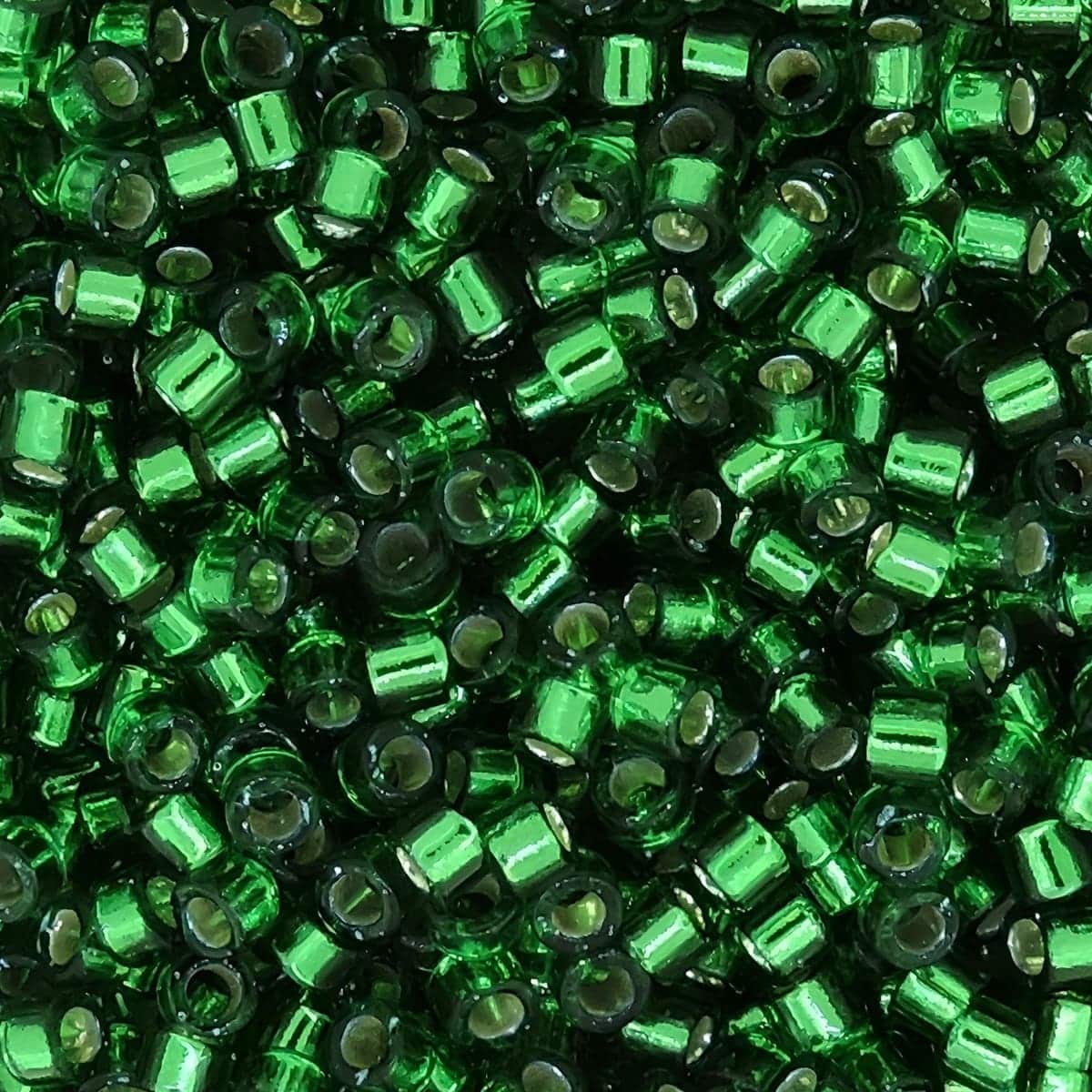 DB0605 Miyuki Delica Seed Beads Size 11/0 Silver Lined Emerald Green 7.2GM
