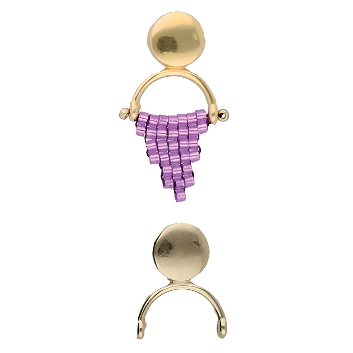 Cymbal Earring Findings 2pcs Venio II for Delica Beads Antique Brass Plated